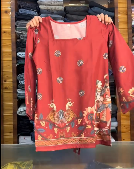 Artistic Elegance: Scenic Printed Kurti for Timeless Ethnic Charm - Image 4