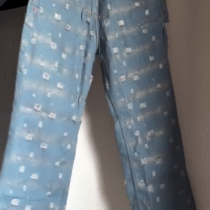 Cute & Trendy: Heart Patch Wide-Leg Denim Jeans