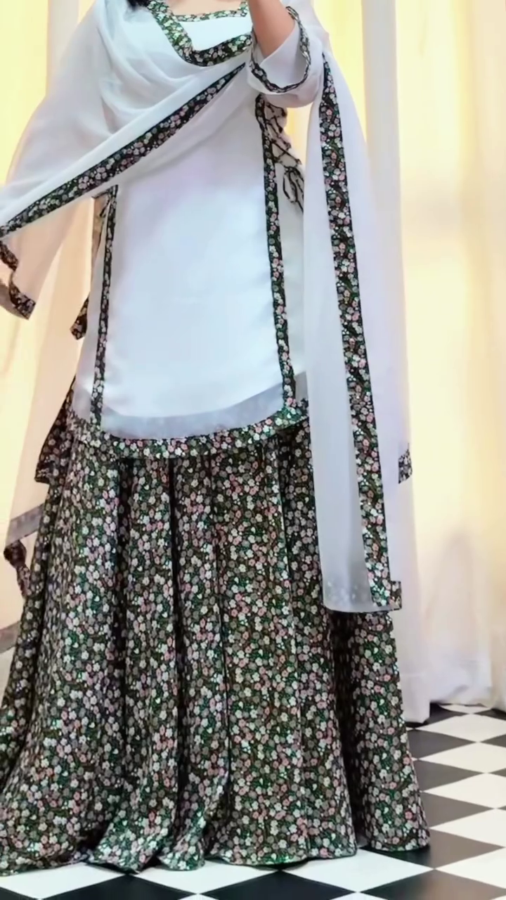 π€ Elegant White & Floral Sharara Set β Graceful Tradition with a Modern Twist πΈ - Image 2