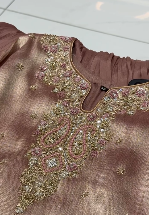 Elegant Women's Embroidered Silk Kurta Palazzo Set with Dupatta – Premium Festive & Party Wear - Image 6