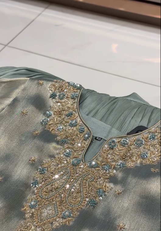 Elegant Women's Embroidered Silk Kurta Palazzo Set with Dupatta – Premium Festive & Party Wear - Image 4