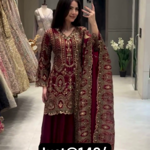 Women's Designer Embroidered Pakistani Style Salwar Suit Set – Premium Festive & Party Ethnic Wear