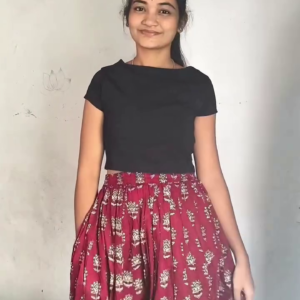 Women's Printed Cotton Flared Maxi Skirt – Stylish Ethnic Long Skirt for Casual & Festive Wear