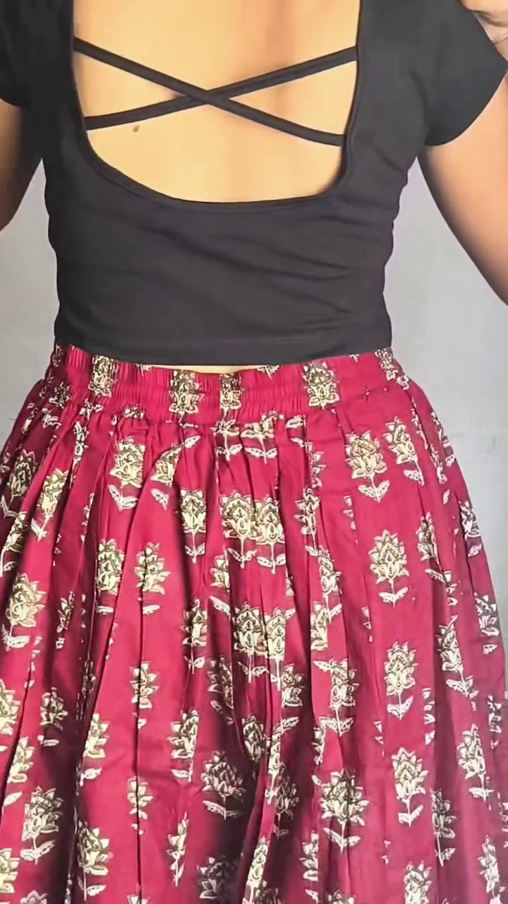 Women's Printed Cotton Flared Maxi Skirt – Stylish Ethnic Long Skirt for Casual & Festive Wear - Image 3
