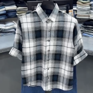 Black & White Checked Shirt with Denim Jeans – Stylish Casual Combo for Everyday Wear