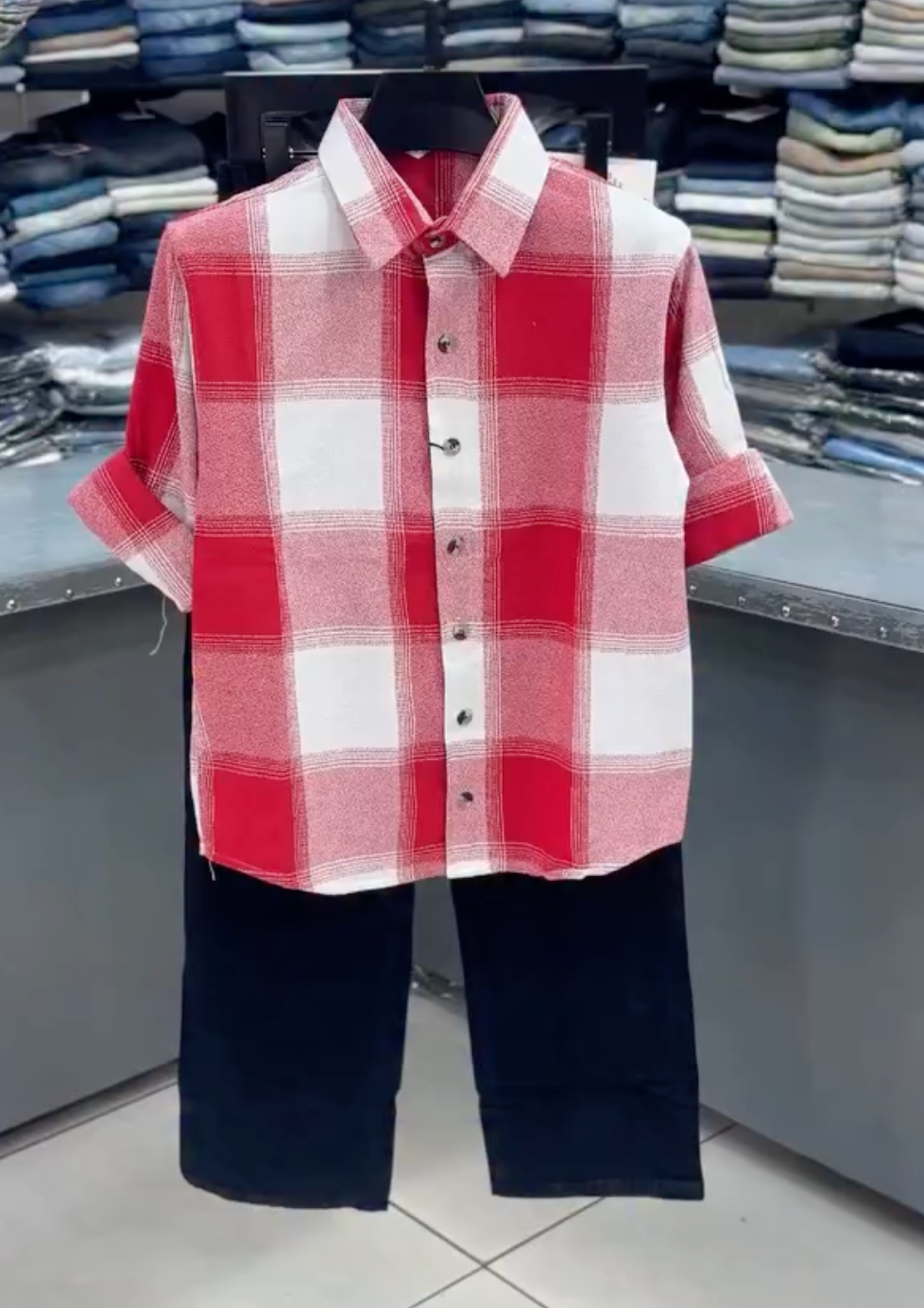 Black & White Checked Shirt with Denim Jeans – Stylish Casual Combo for Everyday Wear - Image 2